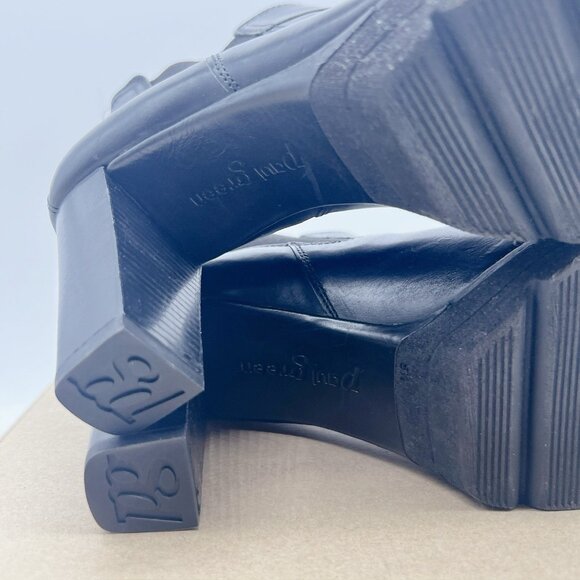 Paul Green Dallas Chelsea Bootie Boots Platform Heel Black Leather UK 5.5 US 8 - Picture 10 of 12